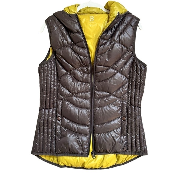 Bernardo Women’s Sleeveless Down Filled Grey Vest With Hood Pockets Size Medium - Picture 1 of 11